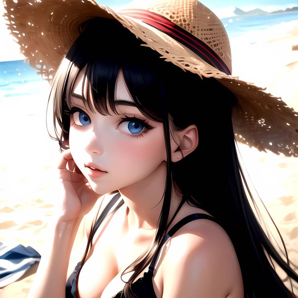 1girl Solo Beach Blue Eyes, 3945924959 - AIHentai - #main