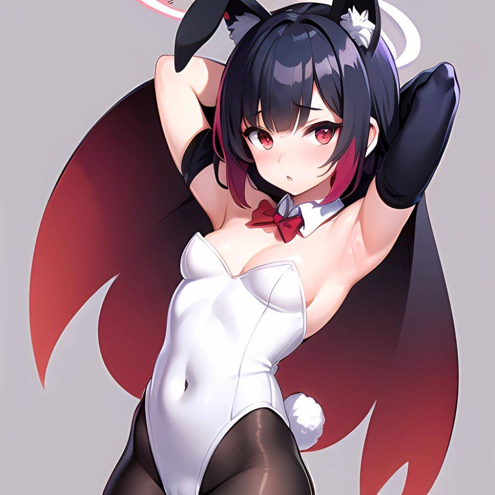 1girl Solo Animal Ears Armpits Black Hair Black Pantyhose Blue Archive Bow Bowtie Cat Ears Colored Inner Hair Coma Light825, 1568177038 - AIHentai - #main