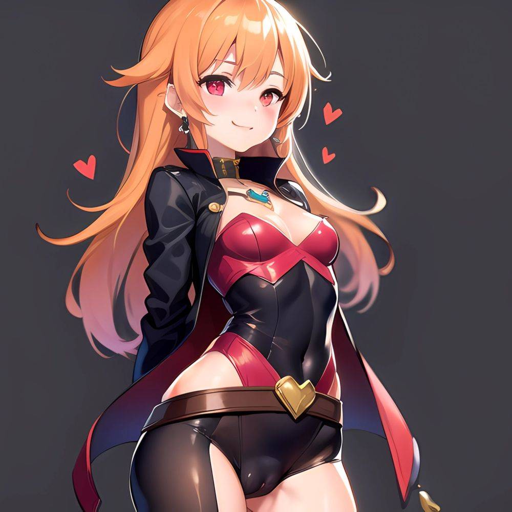 1girl Mature Belt Blush Breasts Cameltoe Gem Heart Highres Hyper Blossom Jacket Jewelry Leotard Long Hair Magical Girl Orange Ha, 614197306 - AIHentai - #main