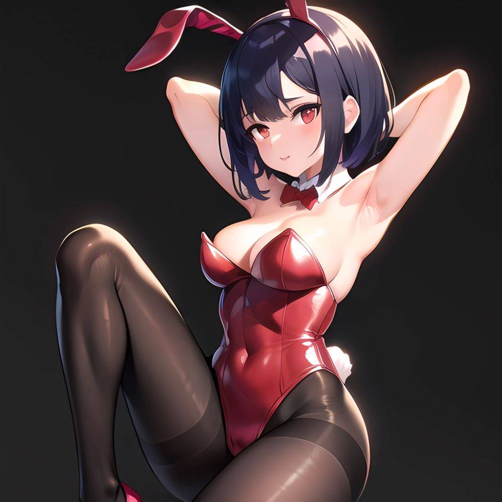 1girl Solo Animal Ears Armpits Black Hair Black Pantyhose Blue Archive Bow Bowtie Cat Ears Colored Inner Hair Coma Light825, 605701680 - AIHentai - #main