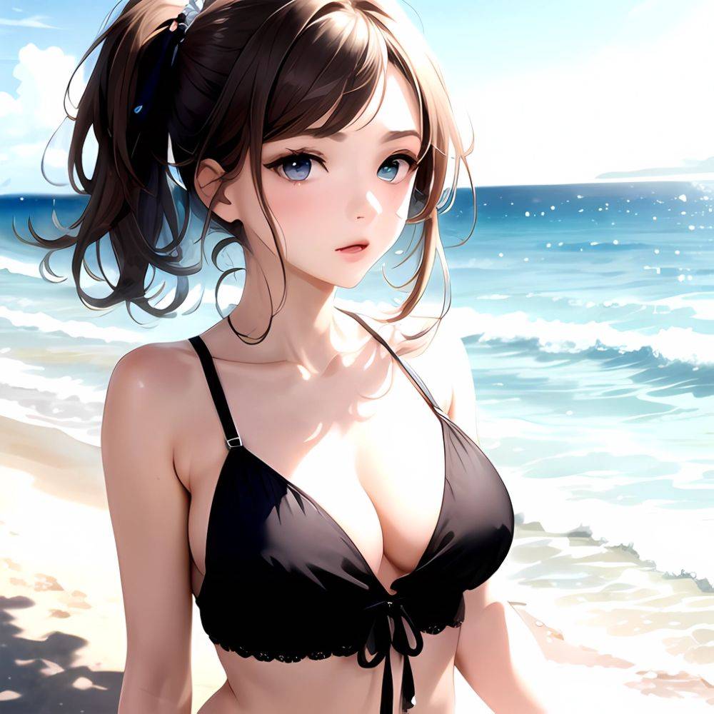 1girl Solo Beach Blue Eyes, 3616818232 - AIHentai - #main