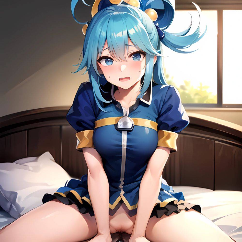 Absurdres Ai Generated Anus Aqua Konosuba Bedroom Blue Eyes Blue Hair Cowgirl Position Highres Looking At Viewer On Bed Penis, 1828773858 - AIHentai - #main