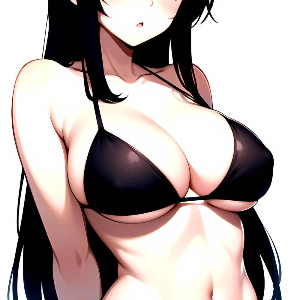 1girl O Absurdres Bikini Black Bikini Black Hair Blue Eyes Breasts Cleavage Collarbone Commentary Request Highres Large Breasts, 3897755907 - AIHentai - #main