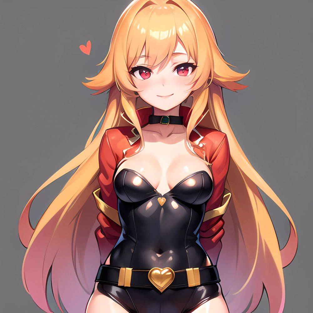 1girl Mature Belt Blush Breasts Cameltoe Gem Heart Highres Hyper Blossom Jacket Jewelry Leotard Long Hair Magical Girl Orange Ha, 2944030627 - AIHentai - #main