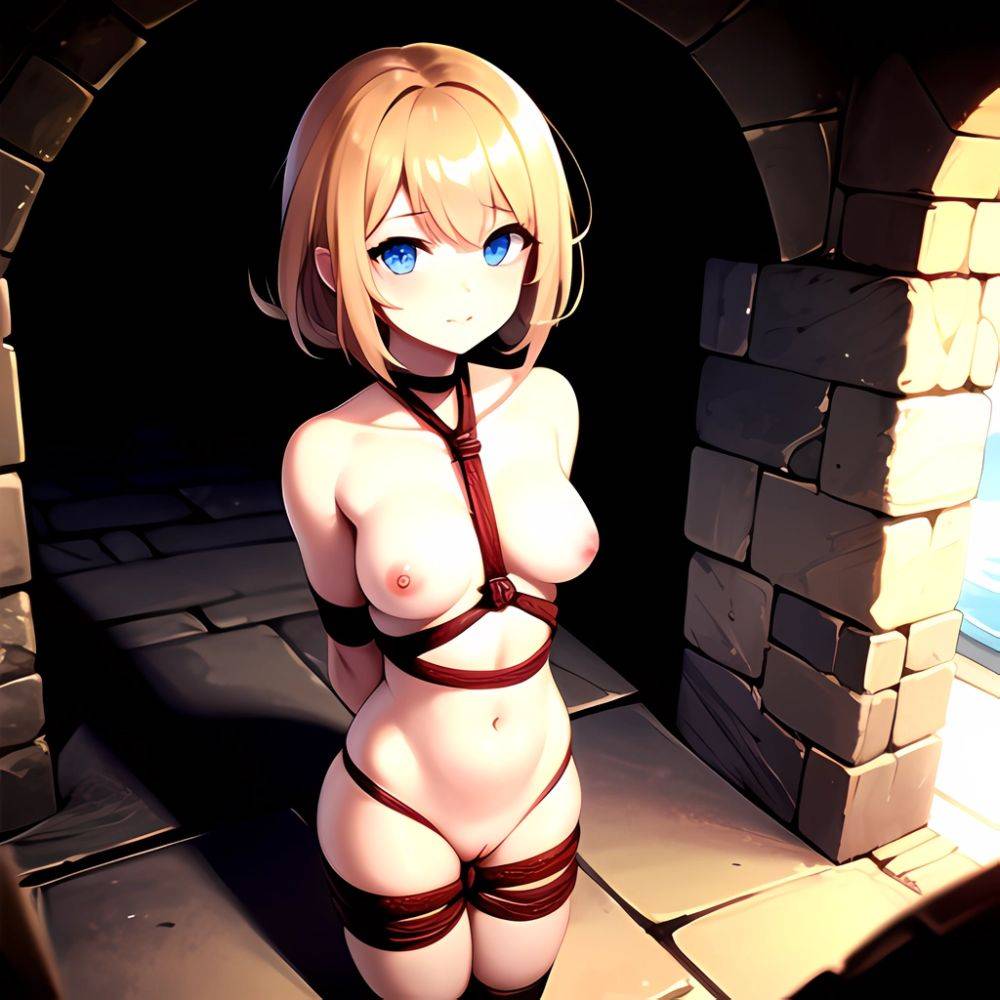 1girl Solo BDSM Tied Up Rope Dungeon Cave Naked Pov Blue Eyes Arms Behind Back Masterpiece High Quality, 96109478 - AIHentai - #main