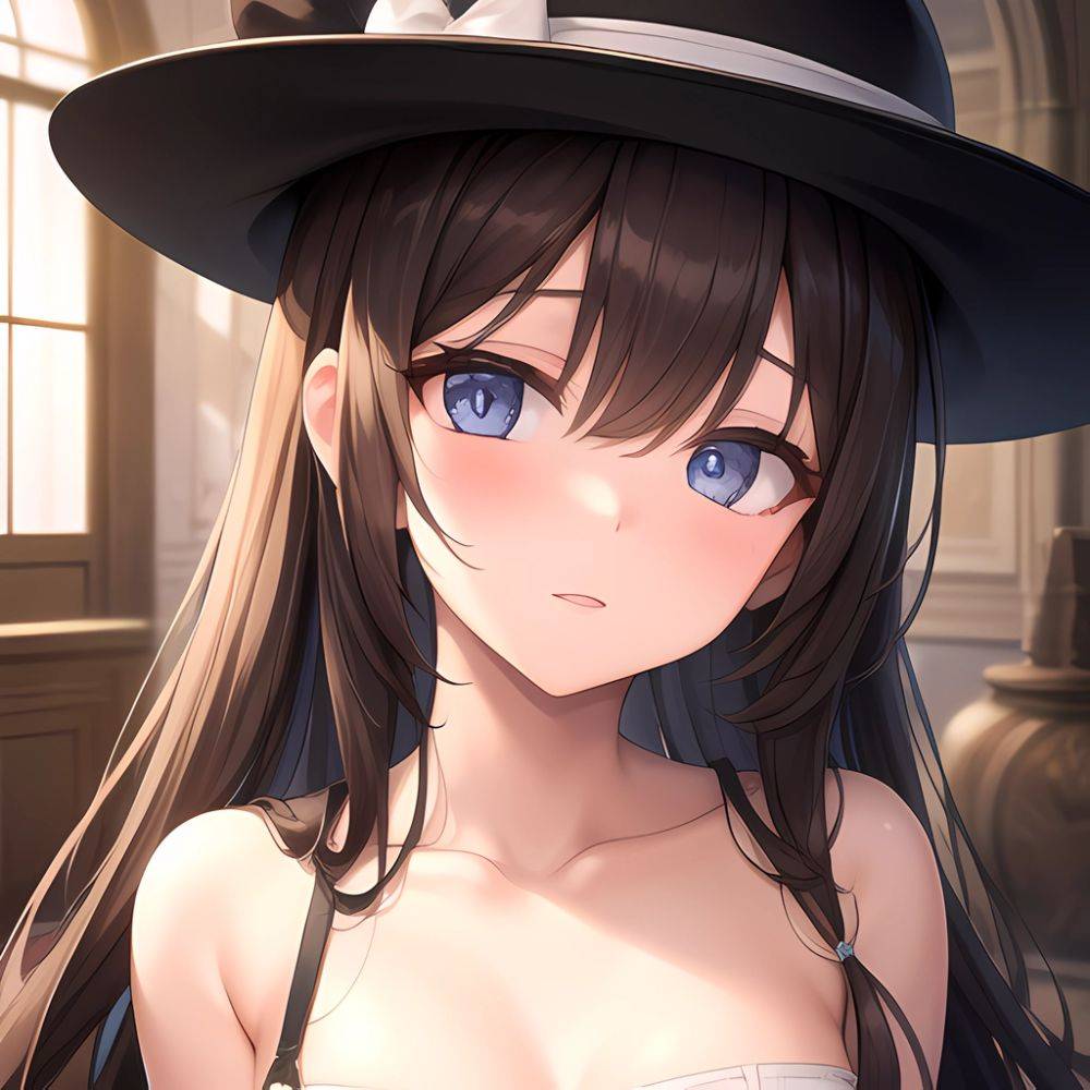 A Girl Girl Wearing Nothing But A Hat Small Boobs Flat Chest Absurdres Blush 1 1 Highres Detail Masterpiece Best, 3179045251 - AIHentai - #main
