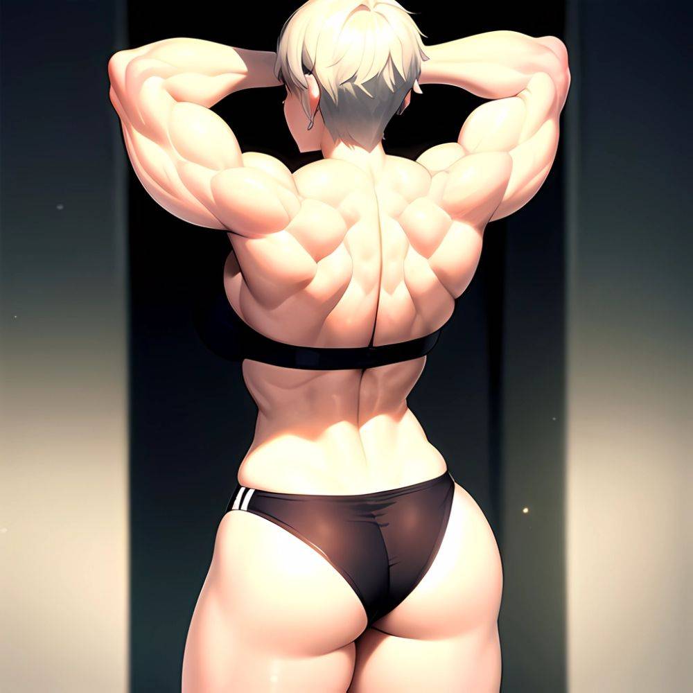 Girl Muscular Big Muscles Huge Muscles Bodybuilder Strong Arms Behind Back Looking At The Viewer Facing The Viewer, 2154894468 - AIHentai - #main
