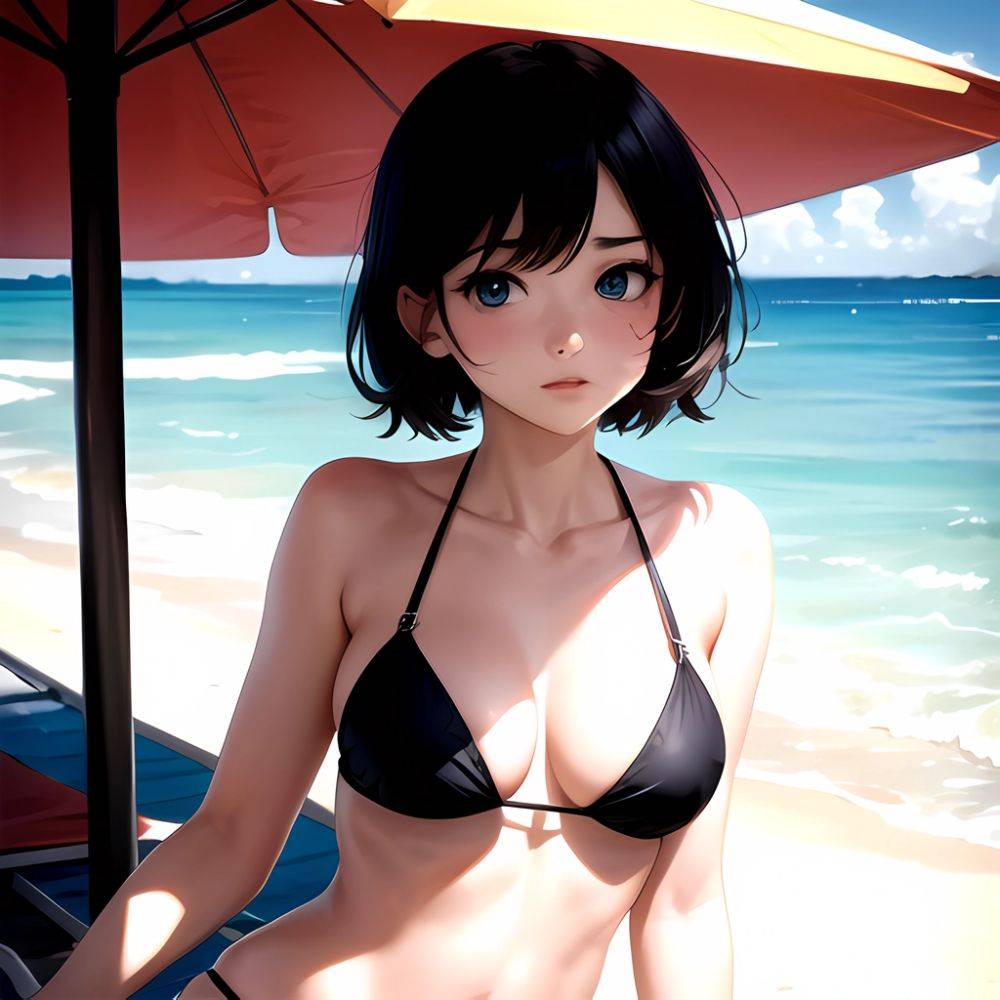 1girl Solo Beach Blue Eyes, 3254291562 - AIHentai - #main