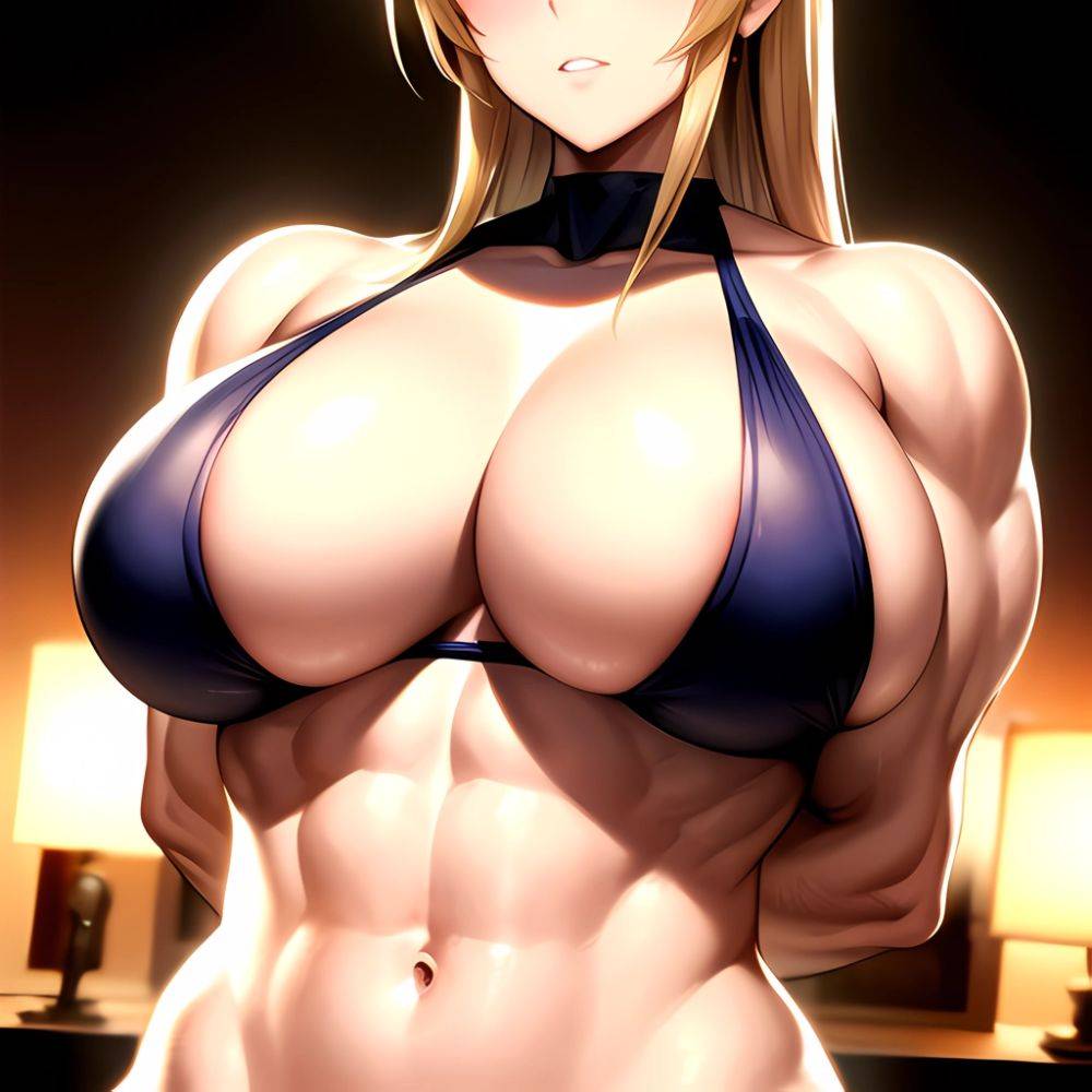 Big Boobs Naked 1girl Blue Eyes Muscular Big Muscles Huge Muscles Strong Arms Behind Back Looking At The Viewer Facing, 1647282795 - AIHentai - #main