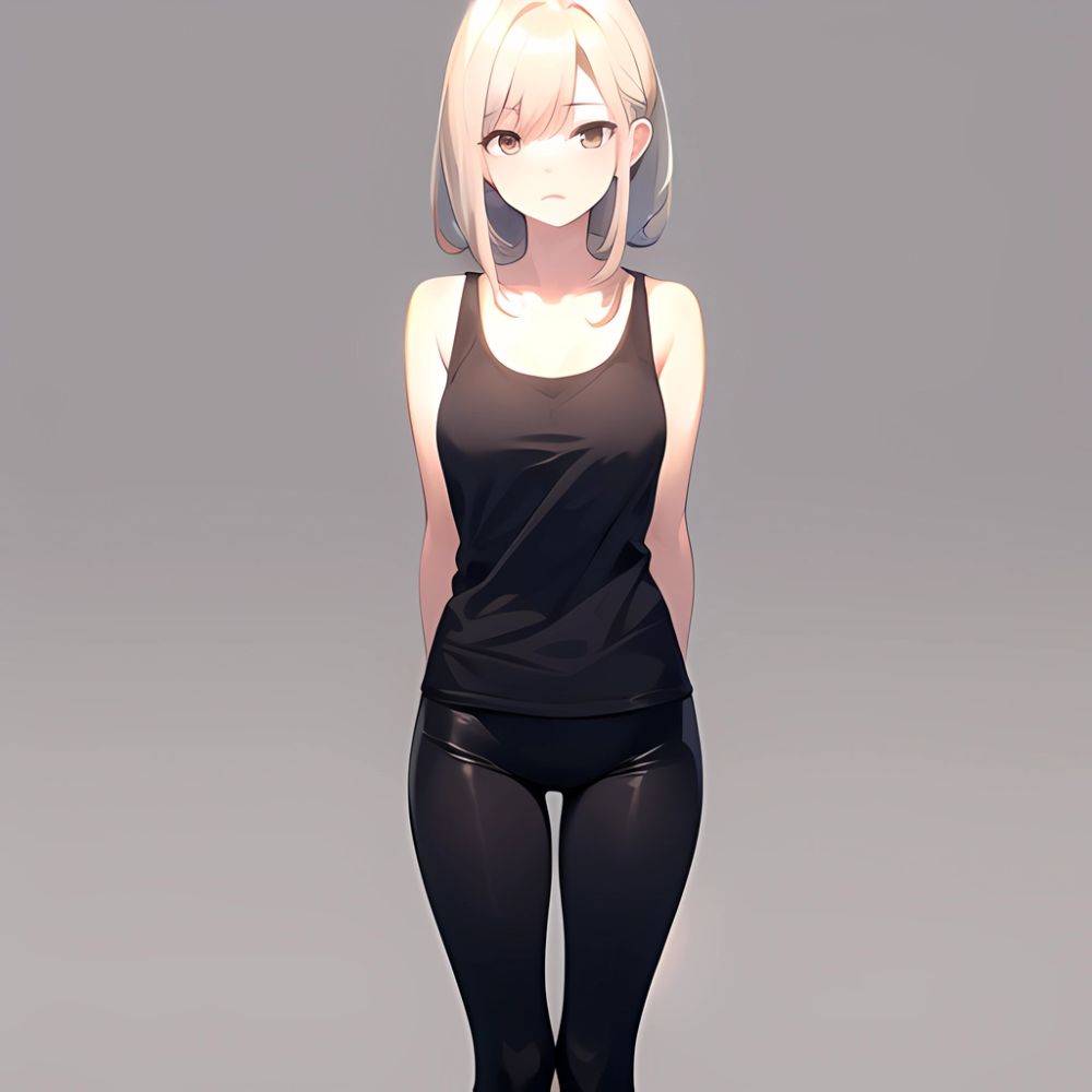 1girl Solo Tank Top Leggings Standing Fully Clothed Pov Simple Background, 2753683200 - AIHentai - #main