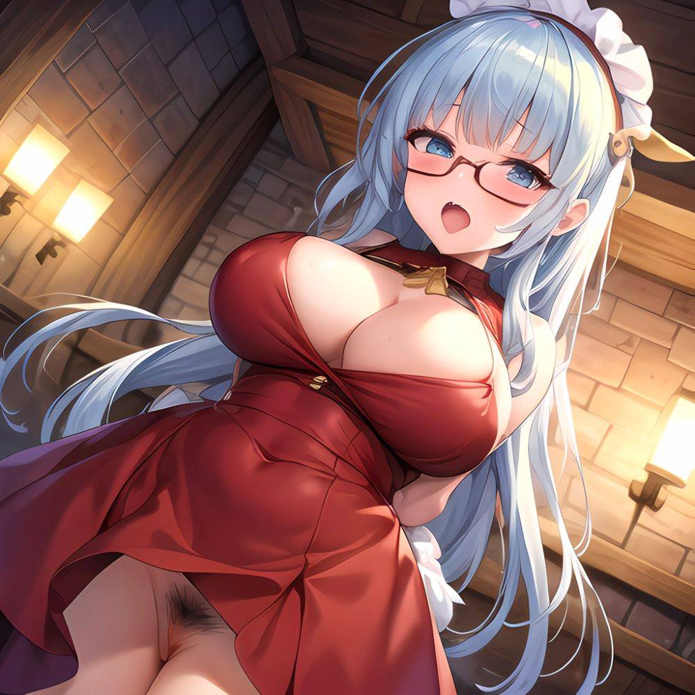 1girl Ahegao Breasts Butcherboy Fucked Silly Glasses Huge Breasts Pubic Hair Solo Arms Behind Back, 140889978 - AIHentai - #main