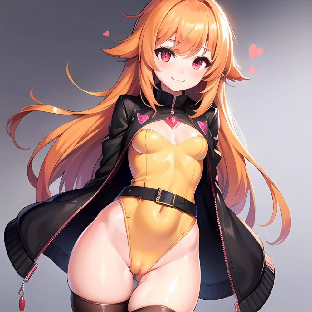 1girl Mature Belt Blush Breasts Cameltoe Gem Heart Highres Hyper Blossom Jacket Jewelry Leotard Long Hair Magical Girl Orange Ha, 807279099 - AIHentai - #main