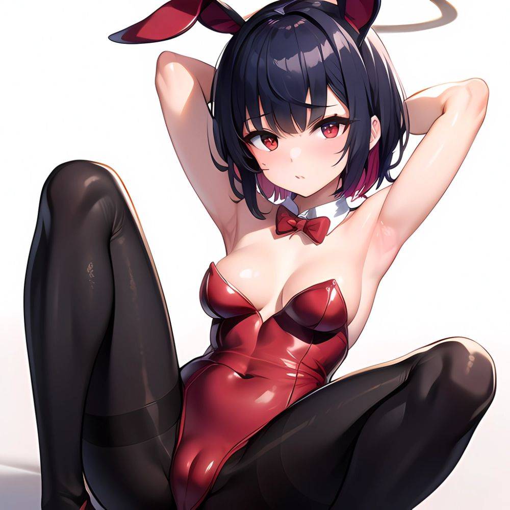 1girl Solo Animal Ears Armpits Black Hair Black Pantyhose Blue Archive Bow Bowtie Cat Ears Colored Inner Hair Coma Light825, 1204276198 - AIHentai - #main