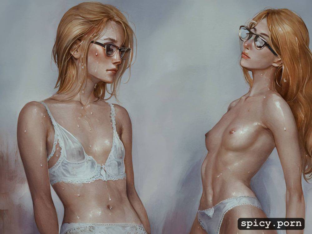 sweaty body, glasses, ultra skinny, hip bones, ultra realistic - #main