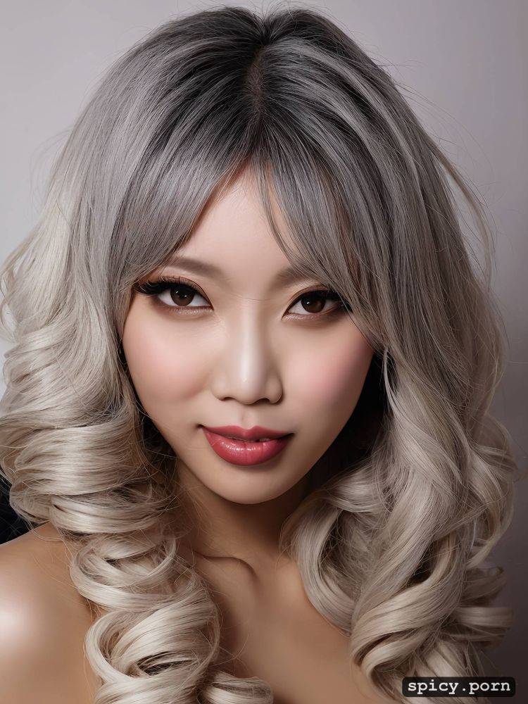big hips, korean, grey hair, stunning face, 26 yo, large boobs - #main