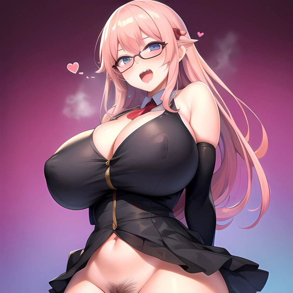 1girl Ahegao Breasts Butcherboy Fucked Silly Glasses Huge Breasts Pubic Hair Solo Arms Behind Back, 3237285491 - AIHentai - #main