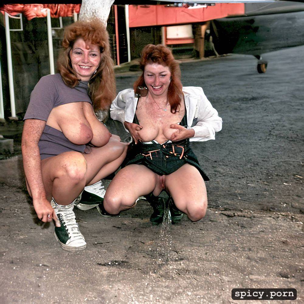freckles, squatting to piss young redheaded women, in public - #main