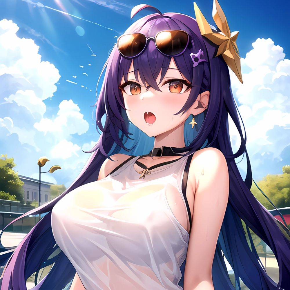 1girl Absurdres Breasts Collarbone Cum Ejaculation Eyewear On Head Hetero Highres Honkai Star Rail Honkai Series Hu Dako Kafka H, 1420580456 - AIHentai - #main