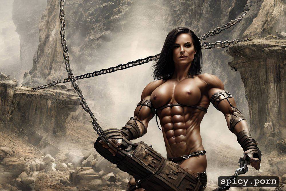 high quality, captured in the dungeon, hips, dim light, short hair - #main