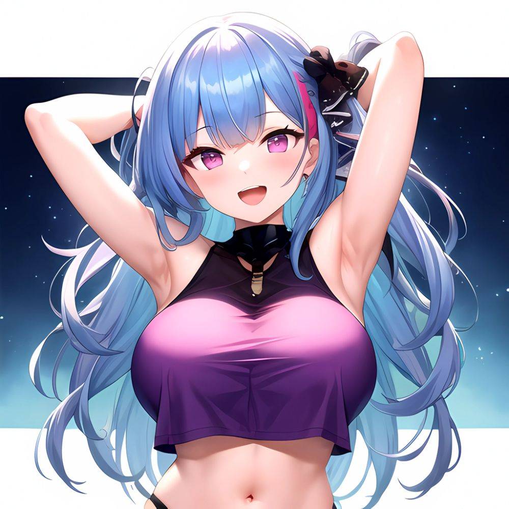 1girl D Absurdres Armpits Arms Behind Head Azur Lane Blush Breasts Bremerton Azur Lane Crop Top Highres Large Breasts Looking, 153809722 - AIHentai - #main