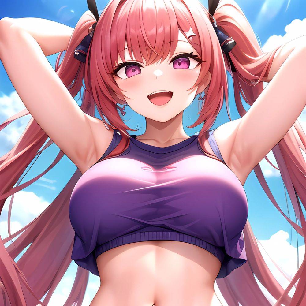1girl D Absurdres Armpits Arms Behind Head Azur Lane Blush Breasts Bremerton Azur Lane Crop Top Highres Large Breasts Looking, 784182672 - AIHentai - #main