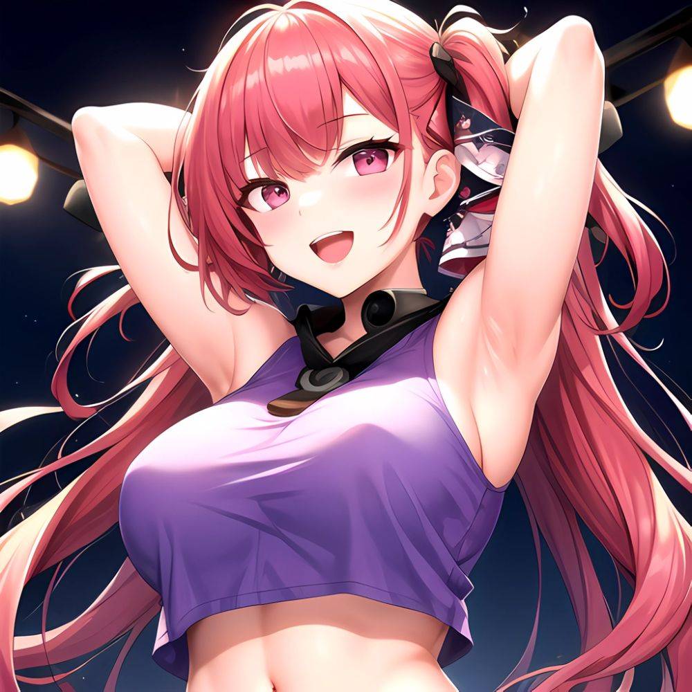 1girl D Absurdres Armpits Arms Behind Head Azur Lane Blush Breasts Bremerton Azur Lane Crop Top Highres Large Breasts Looking, 521805421 - AIHentai - #main