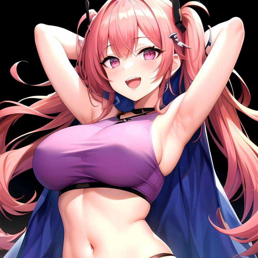 1girl D Absurdres Armpits Arms Behind Head Azur Lane Blush Breasts Bremerton Azur Lane Crop Top Highres Large Breasts Looking, 653606113 - AIHentai - #main