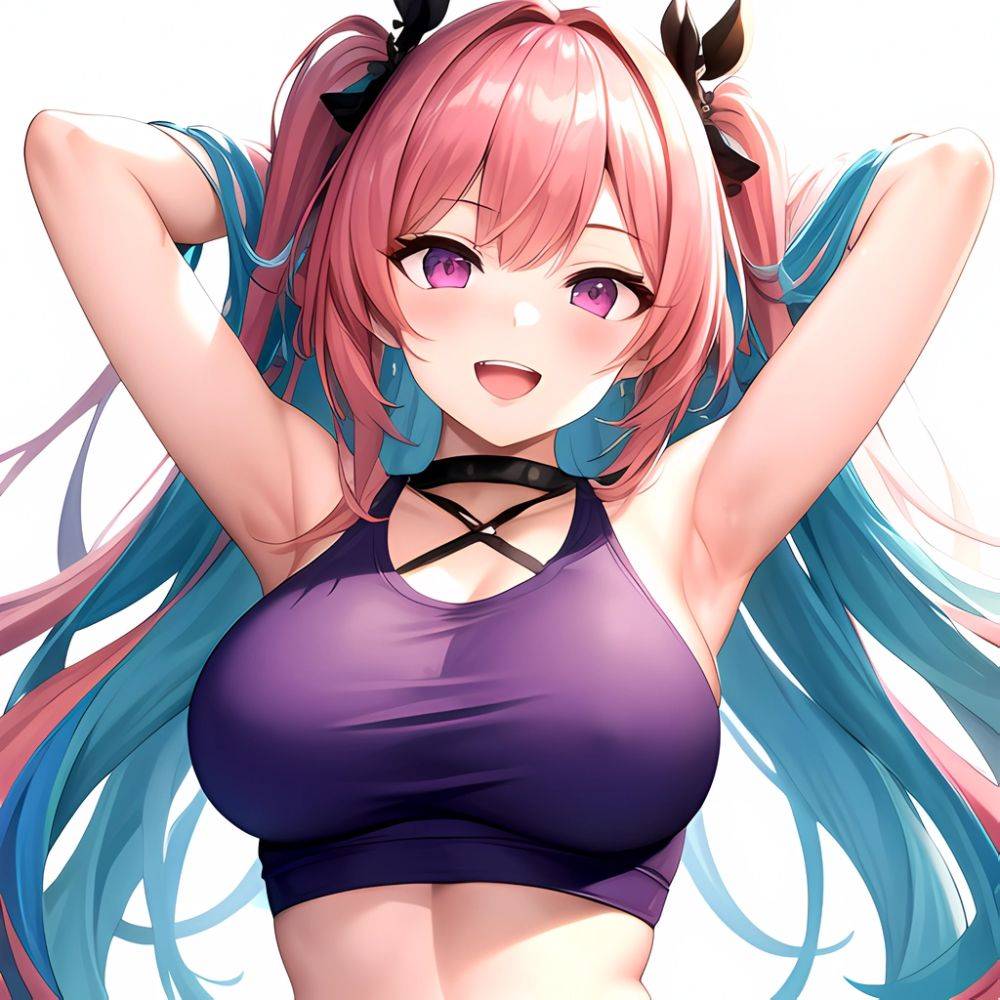 1girl D Absurdres Armpits Arms Behind Head Azur Lane Blush Breasts Bremerton Azur Lane Crop Top Highres Large Breasts Looking, 1960559321 - AIHentai - #main