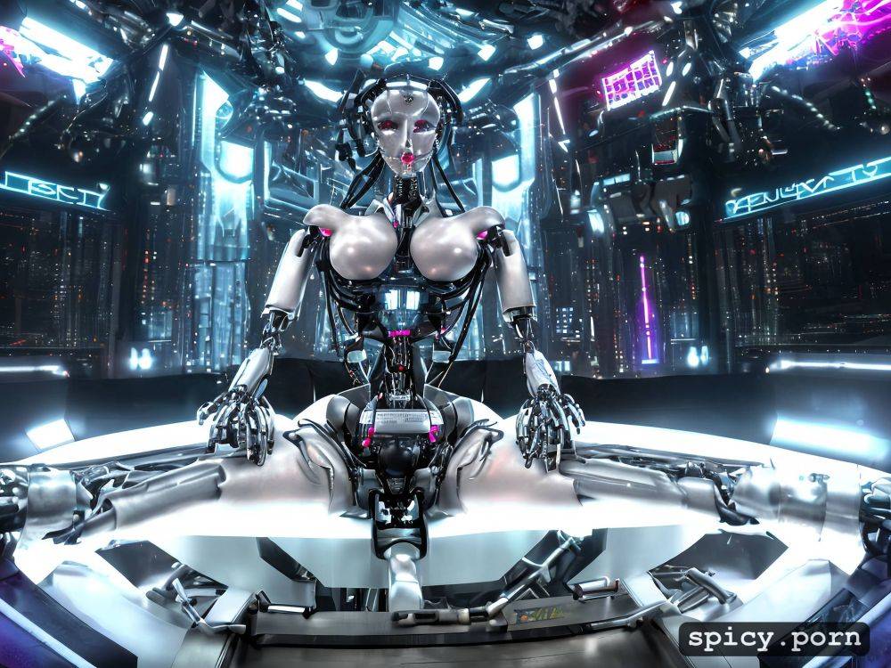 sexy curvy cyber elf being enslaved by robots, a robot with a machine penis penetrating a lust goddess deeply - #main