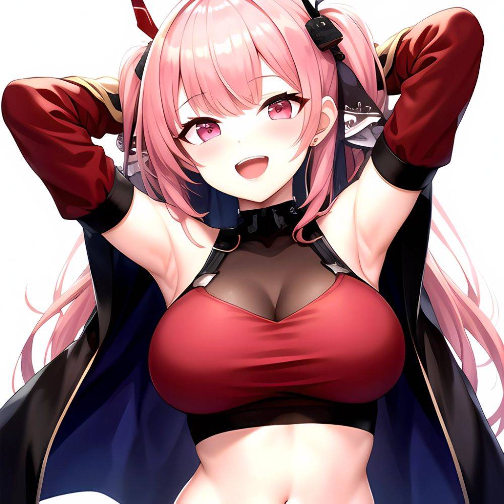 1girl D Absurdres Armpits Arms Behind Head Azur Lane Blush Breasts Bremerton Azur Lane Crop Top Highres Large Breasts Looking, 1555011214 - AIHentai - #main