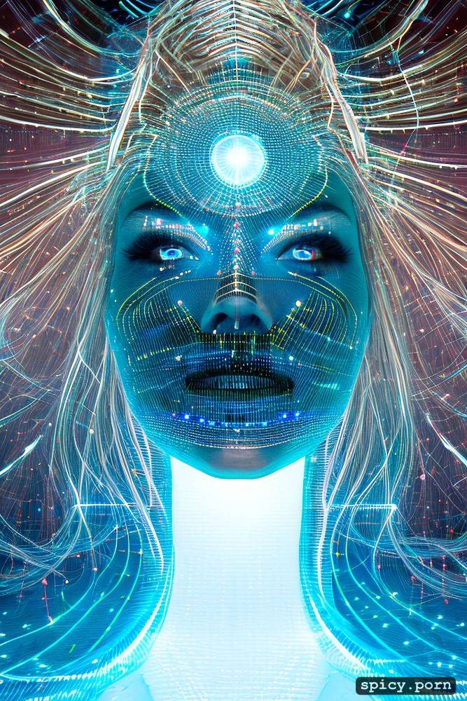 naked, miss led at a party trying to hide the truth visually dynamic futuristic design head system using fibre optics to illuminate each element is sensing - #main