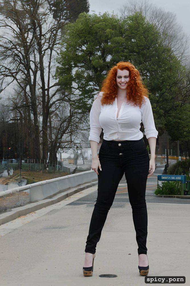 20 year old big boob skinny ginger woman with a massive amount of public hair happy after bukkake - #main