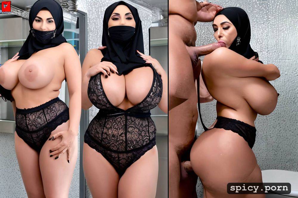 thick body, sucking 2 dicks, face ditailed 4k, huge boobs syrian arab lady - #main
