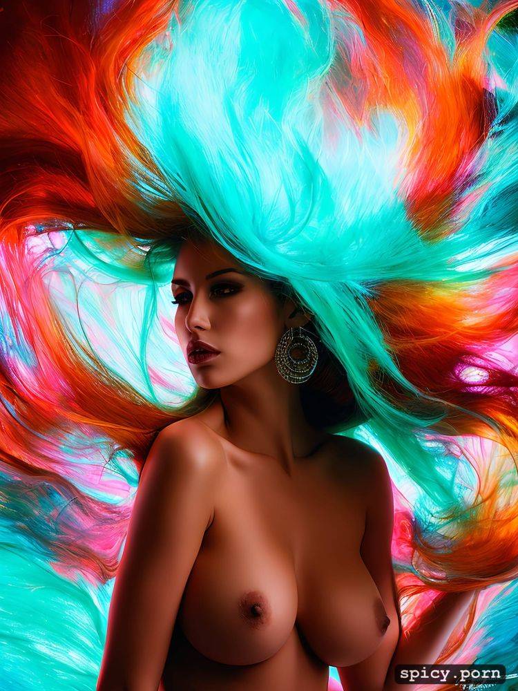 vibrant colorism, busty, sharp focus, bold color palette and blobs - #main