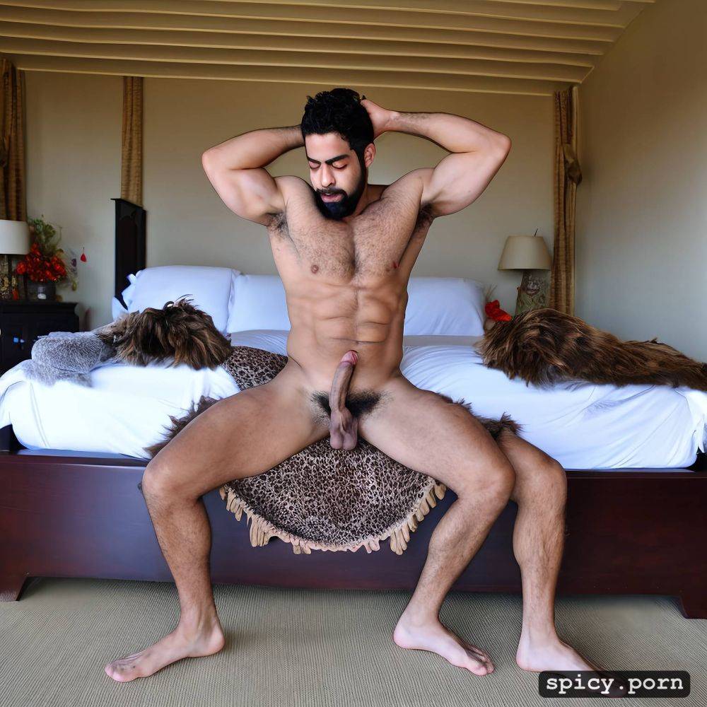 hairy body, one alone man, very big dick big erect penis, muscular - #main