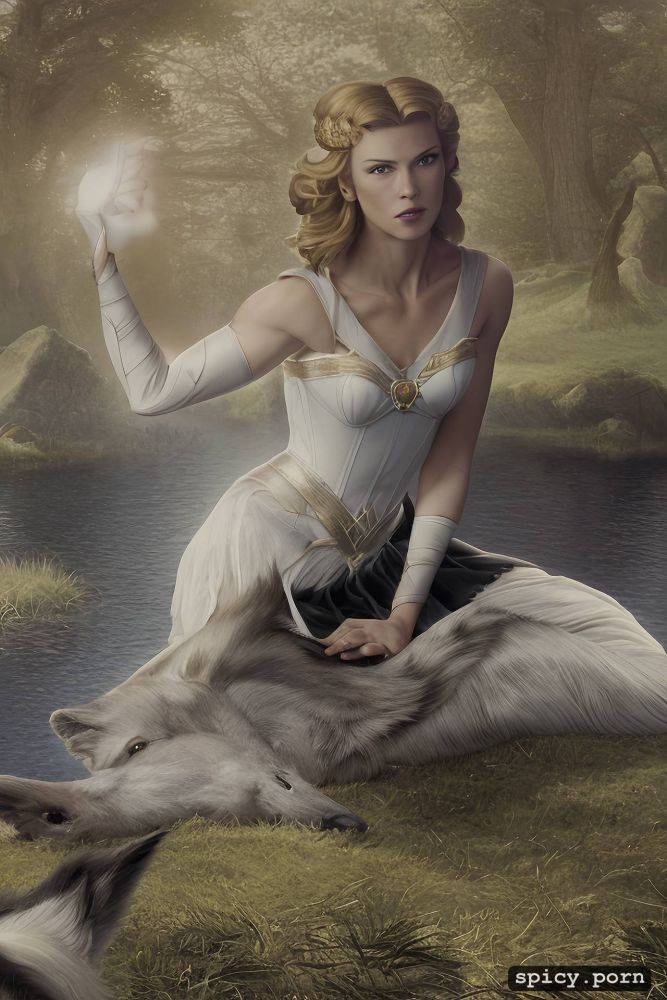 wolf, diadem, final fantasy, moonlight, blonde, close up portrait - #main