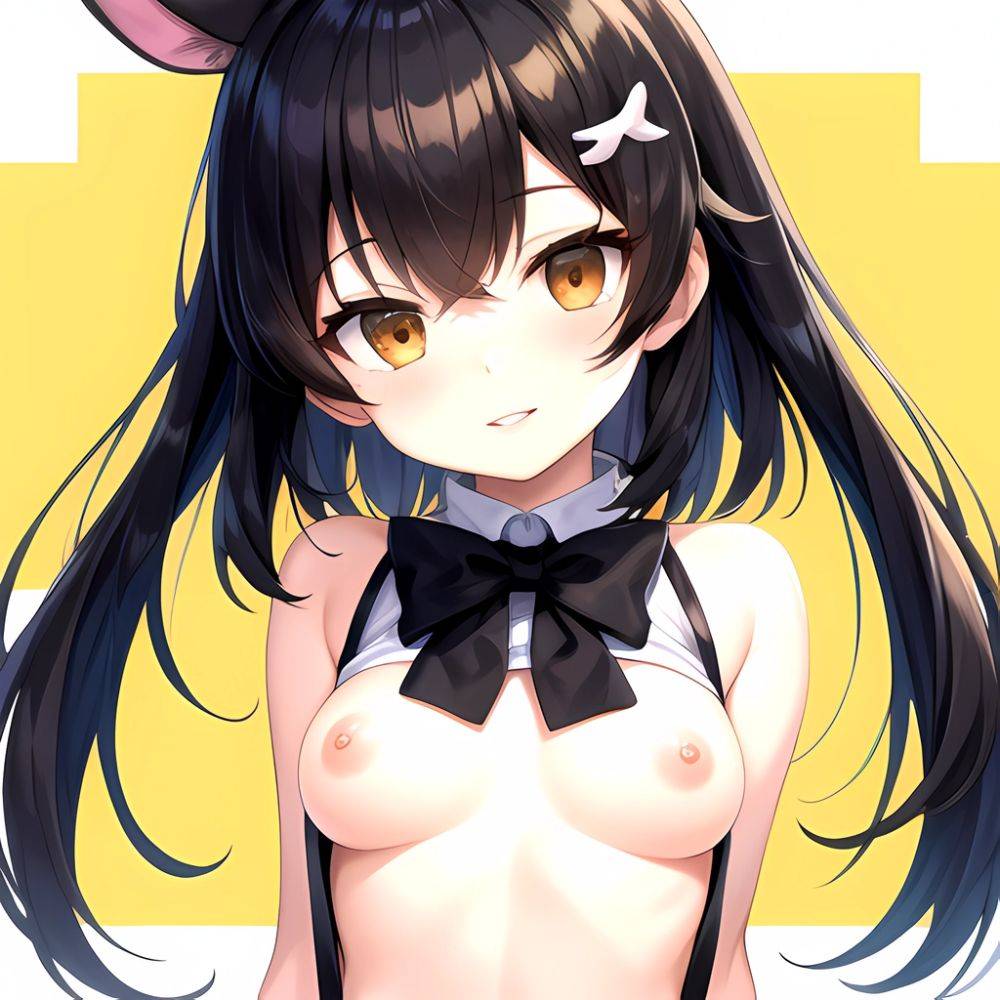 1girl Aardvark Kemono Friends Animal Ears Bare Shoulders Black Bow Black Bowtie Black Hair Bow Bowtie Breasts Brown Eyes Cropped, 3084368631 - AIHentai - #main