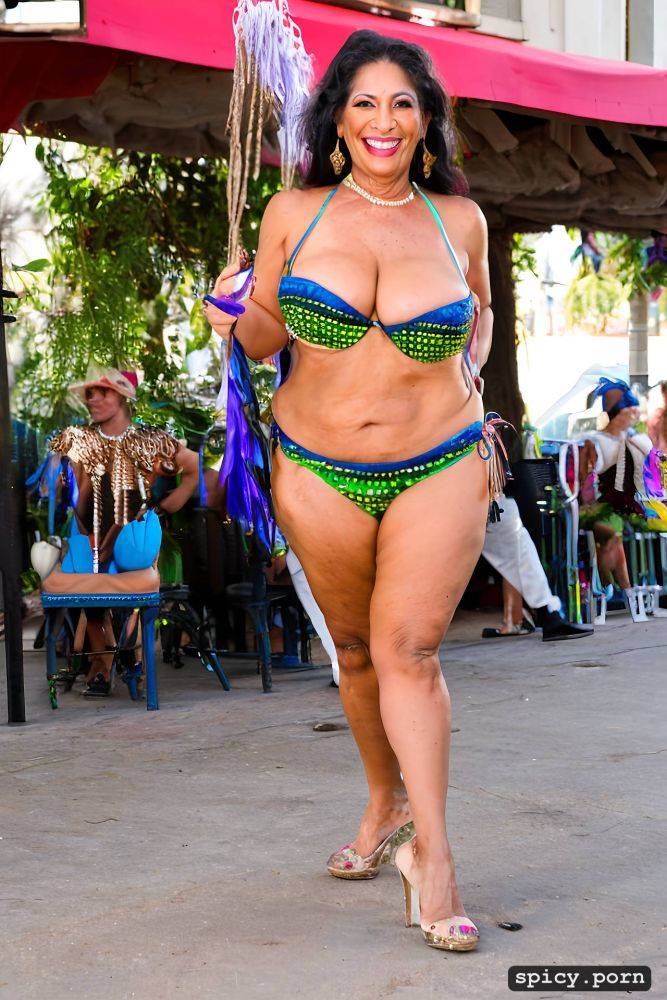 huge natural boobs, 62 yo beautiful performing mardi gras street dancer - #main