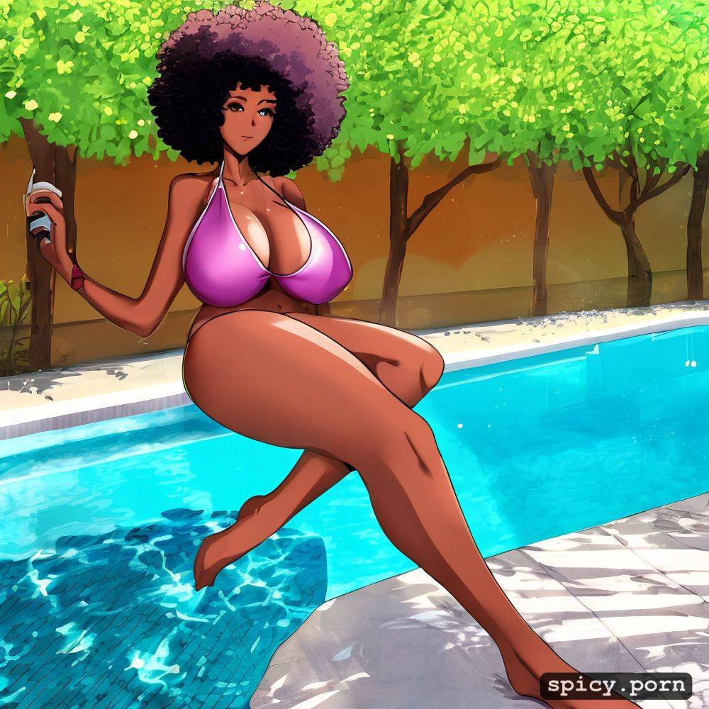 touching her pussy, huge afro, chubby body, 20 years, huge breasts - #main