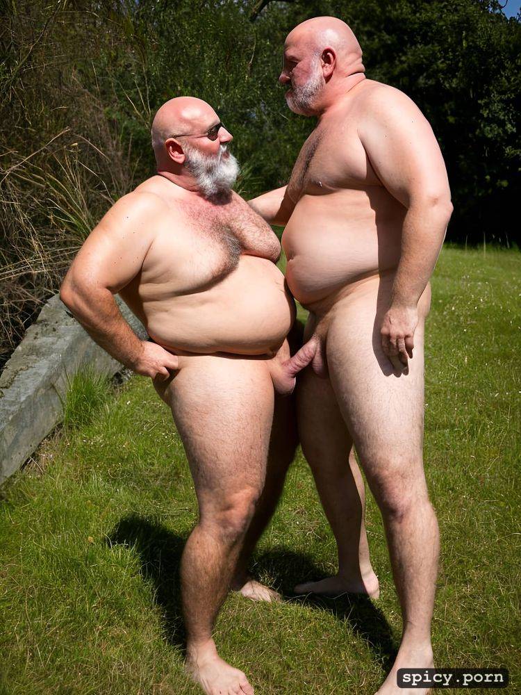 two fat burly very old big bald handsome grandpas gay naked passionate kiss beard whole figures big balls chubby - #main