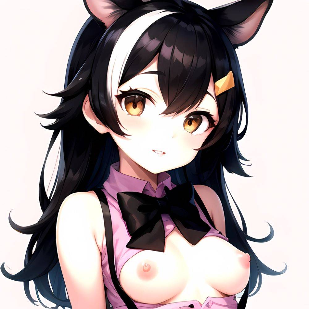 1girl Aardvark Kemono Friends Animal Ears Bare Shoulders Black Bow Black Bowtie Black Hair Bow Bowtie Breasts Brown Eyes Cropped, 3081918855 - AIHentai - #main