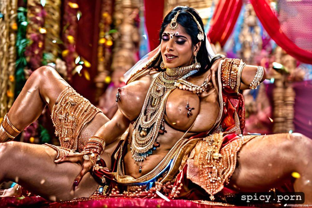 pierced clitoris, hindu temple, legs spread open, full body view - #main