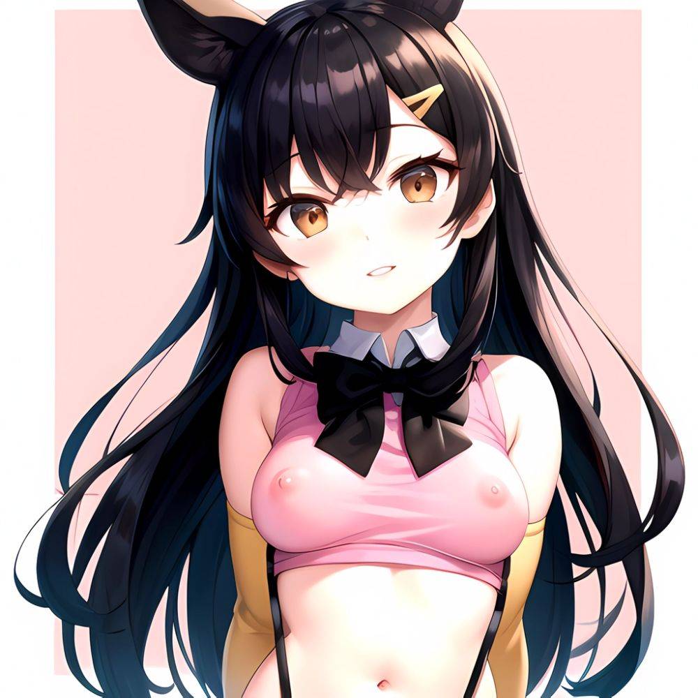 1girl Aardvark Kemono Friends Animal Ears Bare Shoulders Black Bow Black Bowtie Black Hair Bow Bowtie Breasts Brown Eyes Cropped, 2585855541 - AIHentai - #main