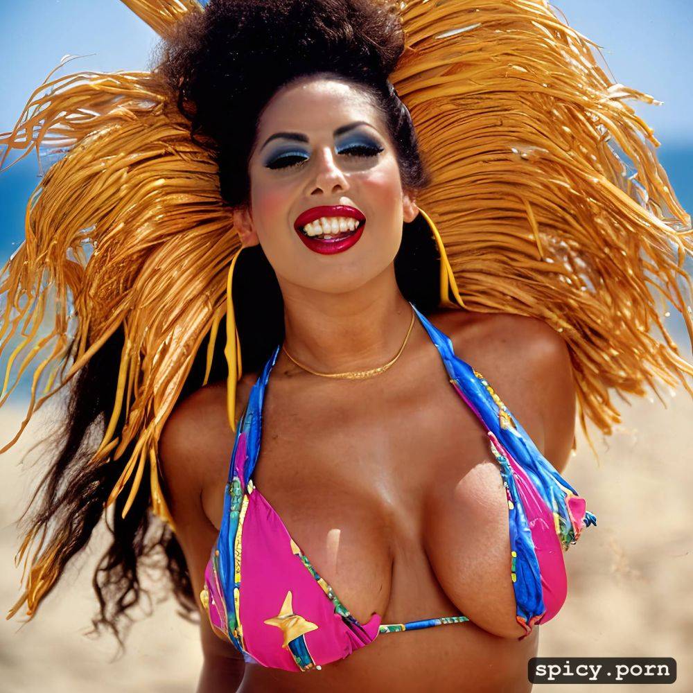 voluptuous christy canyon performing as rio carnival dancer at copacabana beach erect nipples - #main