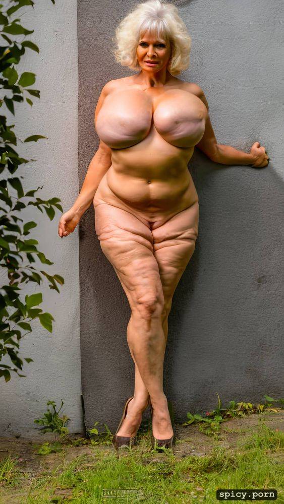 sexy, thick body type, 70 year old, wrinkled body, long flat boobs - #main
