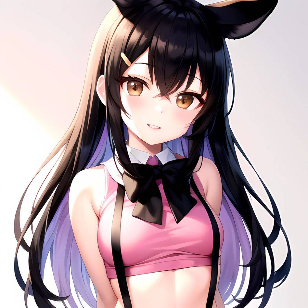 1girl Aardvark Kemono Friends Animal Ears Bare Shoulders Black Bow Black Bowtie Black Hair Bow Bowtie Breasts Brown Eyes Cropped, 1134901625 - AIHentai - #main