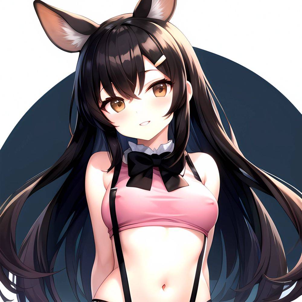 1girl Aardvark Kemono Friends Animal Ears Bare Shoulders Black Bow Black Bowtie Black Hair Bow Bowtie Breasts Brown Eyes Cropped, 1210354399 - AIHentai - #main