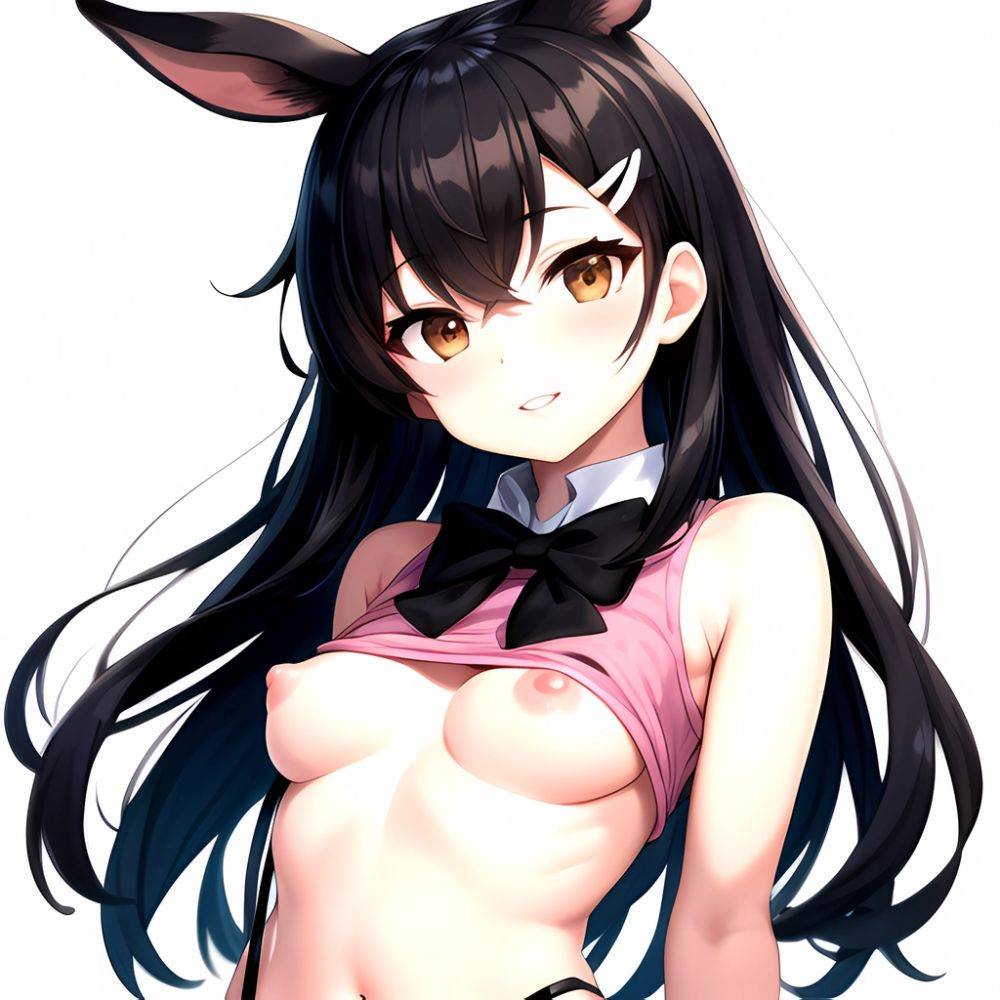 1girl Aardvark Kemono Friends Animal Ears Bare Shoulders Black Bow Black Bowtie Black Hair Bow Bowtie Breasts Brown Eyes Cropped, 804315342 - AIHentai - #main