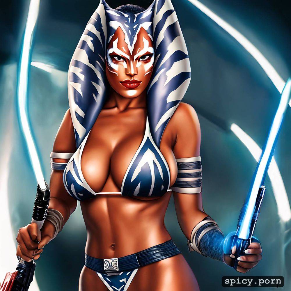 rosario dawson as ahsoka tano from star wars posed with a prop - #main