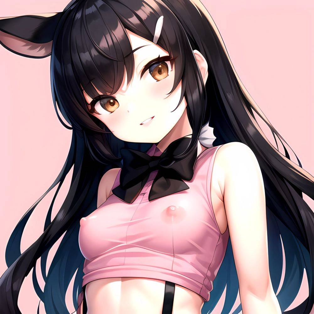 1girl Aardvark Kemono Friends Animal Ears Bare Shoulders Black Bow Black Bowtie Black Hair Bow Bowtie Breasts Brown Eyes Cropped, 1996657810 - AIHentai - #main